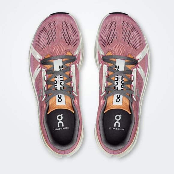 NIB On Running Cloudeclipse Running Shoe in Tangerine/Ivory, Size 9 - Picture 3 of 14